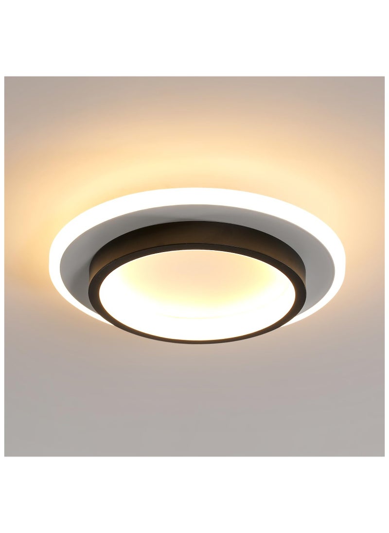 1pc 9inch Modern LED Ceiling Light, 21W 3000K Round Flush Mount Hallway Light, for Kitchen Hallway Corridor Balcony, Black and White