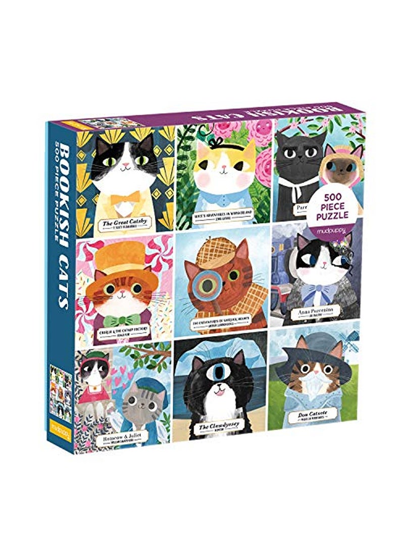 Galison Puz 500 Family Bookish Cats 