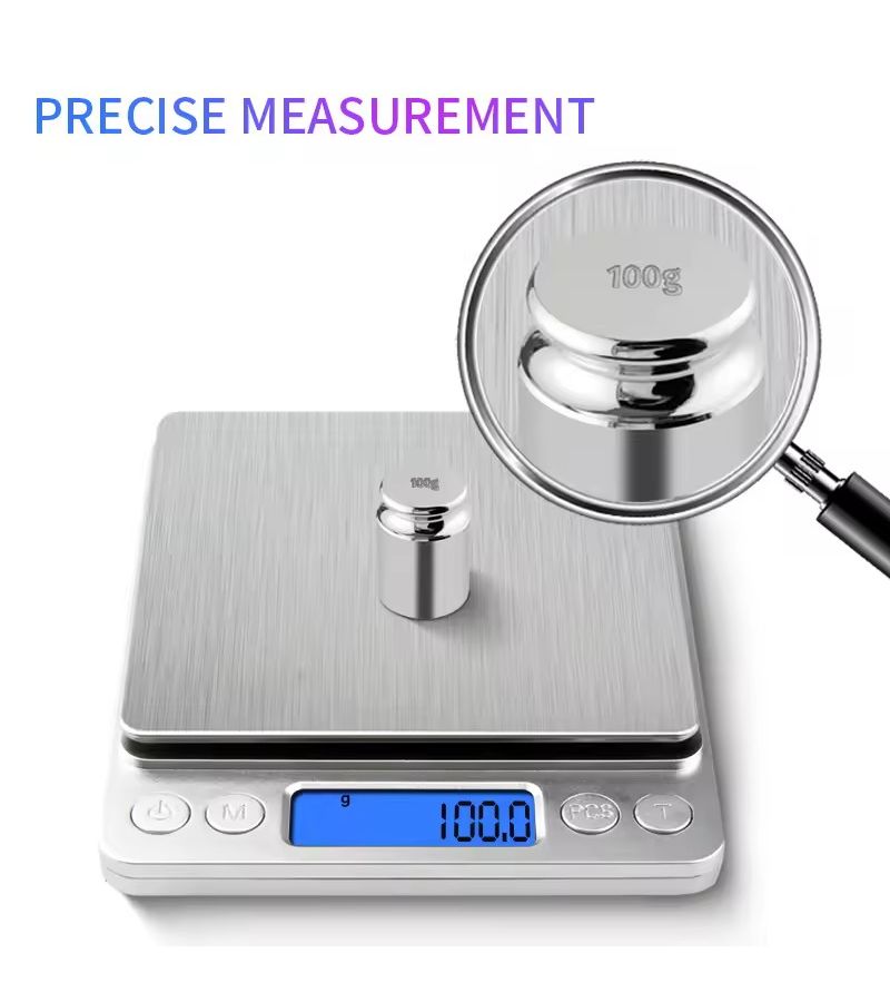 Portable Postal Scale with Tray 2000g 0.1g Multi Unit One Key Zero Desktop Mini - Image 2