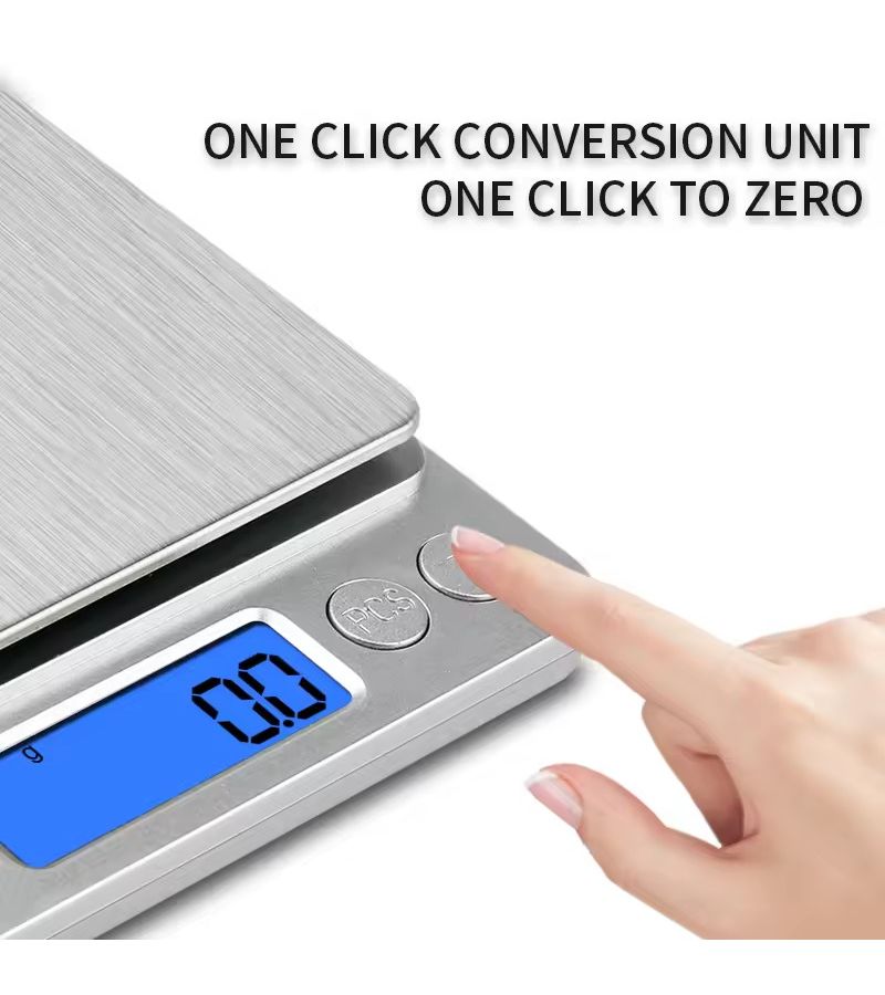Portable Postal Scale with Tray 2000g 0.1g Multi Unit One Key Zero Desktop Mini - Image 4
