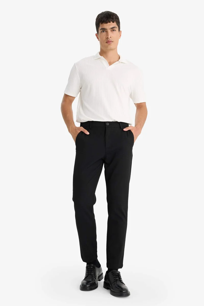 DeFacto Regular Fit Crinkle Short Sleeve Polo T-Shirt