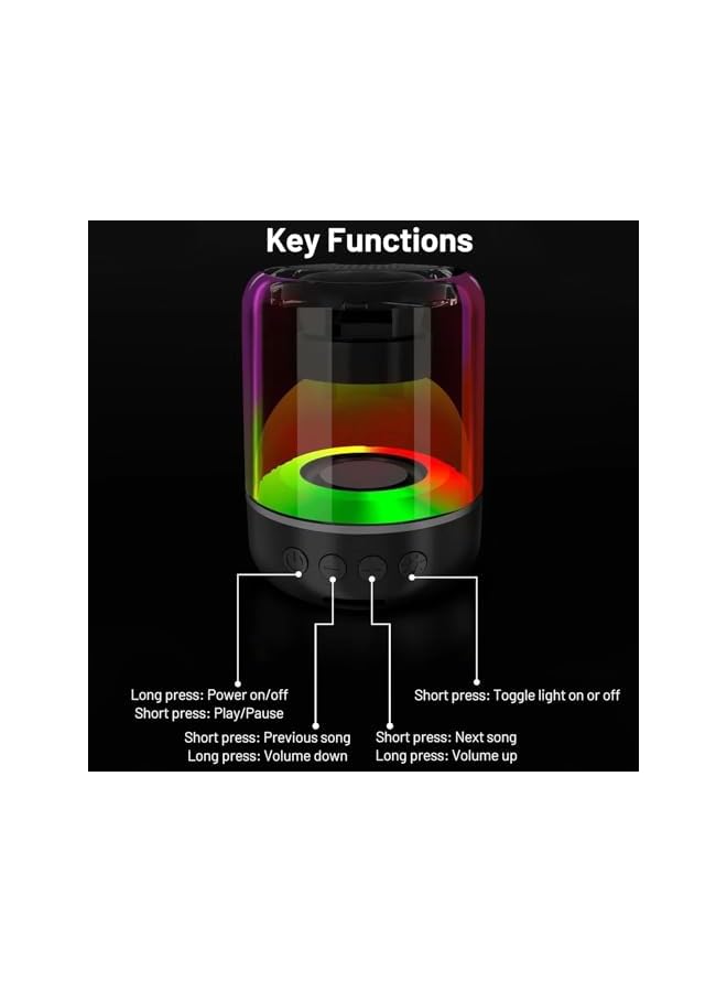 أريفا مصباح مكبر صوت قرآن مصغر، غلاف شفاف ثلاثي الأبعاد مع ضوء موجي مائي، بلوتوث 5.0، صوت محيطي عالي الدقة 360° مع قاعدة، تحكم عبر التطبيق/التحكم عن بُعد، 18 قارئًا و15 لغة، هدية مثالية للمسلمين. - Image 5