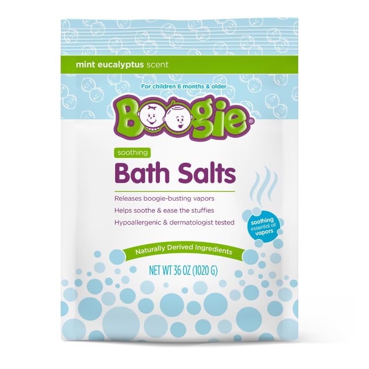 Boogie Kids Soothing Bath Salts Hypoallergenic Naturally Derived Made with Natural Essential Oils 36oz Eucalyptus Pack of 1