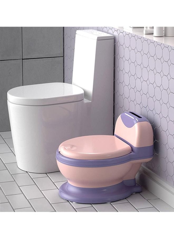 Arabest Potty Training Seat,Potty training toilet with lid for kids,Toddler Potty Chair with Soft Seat,Removable Toilet Tissue Dispenser and Splash Guard, Non-Slip for Toddler& Baby& Kids (Pink) - Image 5