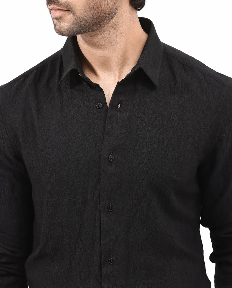 Rare Rabbit Men's Textured Solid Shirt