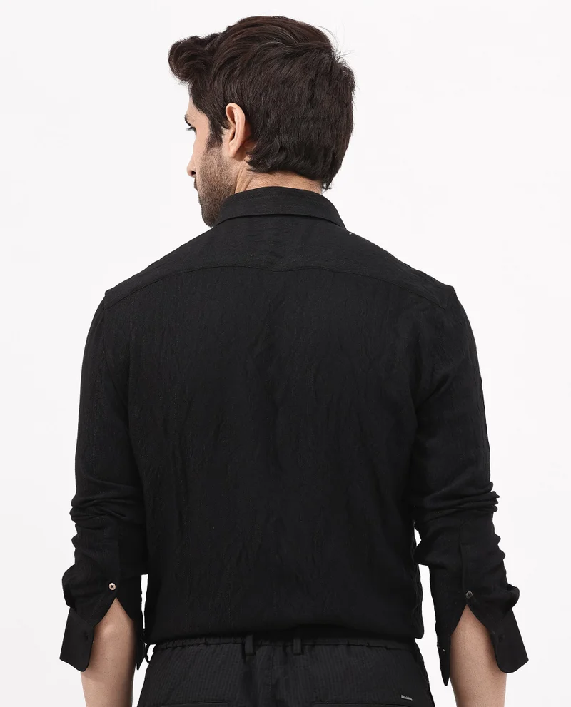 Rare Rabbit Men's Textured Solid Shirt