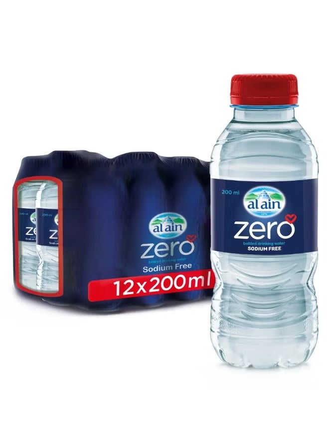 Al Ain Zero Sodium Bottled Water – 12 Pieces  (200ml Each) Healthy Hydration, Sodium-Free Mineral Water - Image 1