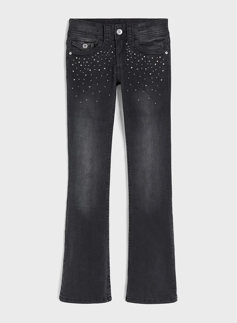 اتش اند ام Youth Mid Wash Flared Leg Jeans