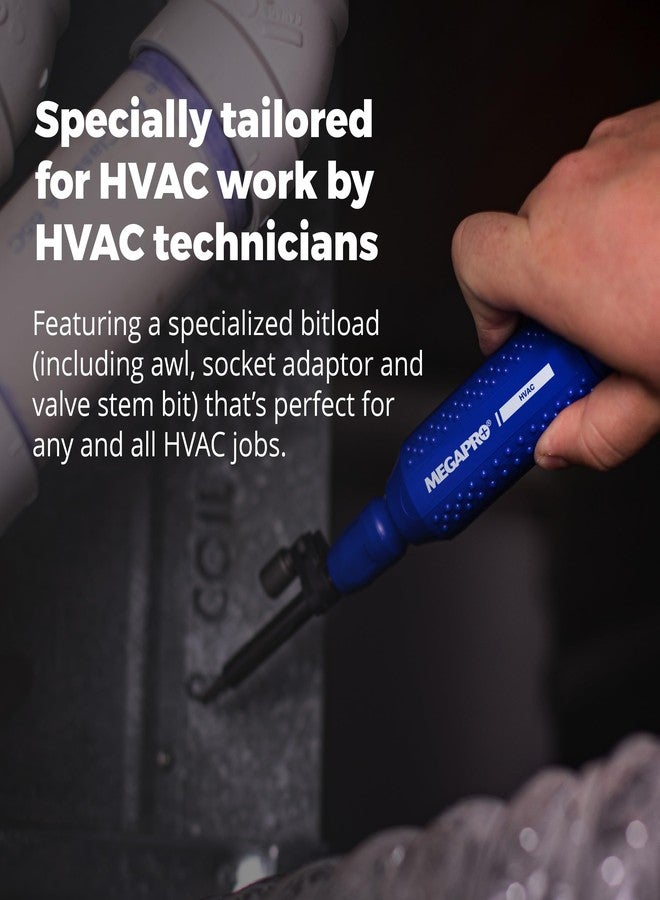 MEGAPRO® Original HVAC 15-in-1 Multi-bit Screwdriver | Schrader Valve Bit | 1/4" Socket Adapter | Square Awl Bit - Image 4