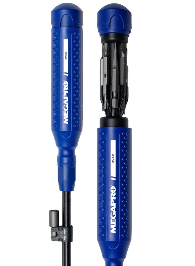 MEGAPRO® Original HVAC 15-in-1 Multi-bit Screwdriver | Schrader Valve Bit | 1/4" Socket Adapter | Square Awl Bit - Image 1
