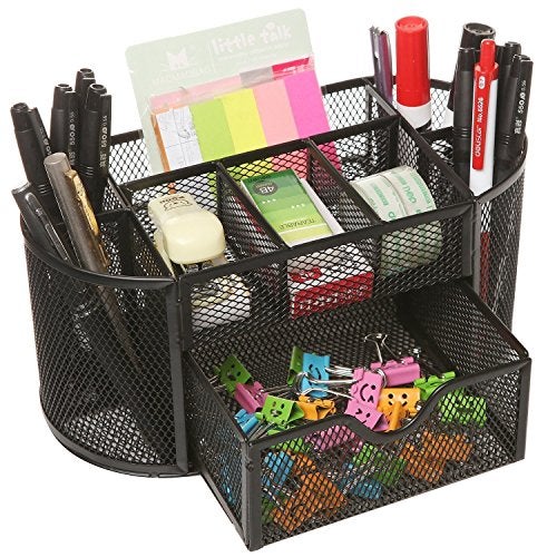 SOLDTRUE Metal Pen Stand Desk Organizer Pen/Pencil Stand with Drawer, Mobile & Remote Stand for Office Desk/Desktop/Table Storage Organizer Stationary Box, So it is Long lasting and Durable (Big Size) - Image 2