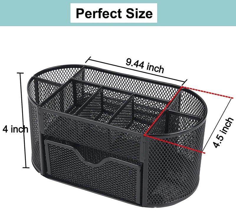 SOLDTRUE Metal Pen Stand Desk Organizer Pen/Pencil Stand with Drawer, Mobile & Remote Stand for Office Desk/Desktop/Table Storage Organizer Stationary Box, So it is Long lasting and Durable (Big Size) - Image 5