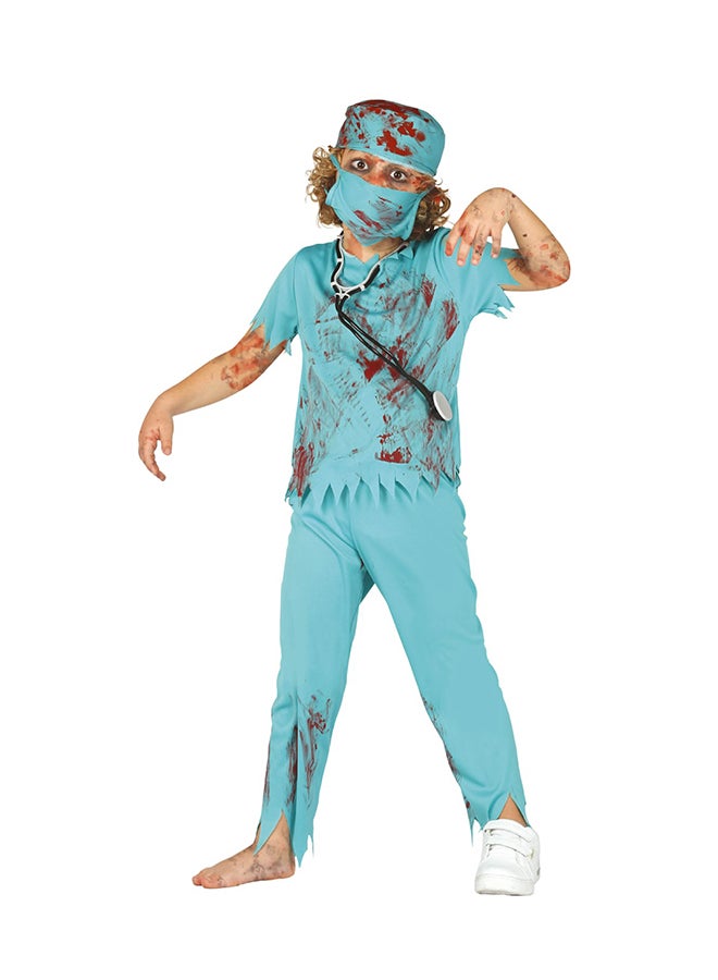 Fiestas Guirca Kids Zombie Surgeon Costume, Size 7-9 Years. Costume includes: Hat, Mask, T-shirt, Trousers 