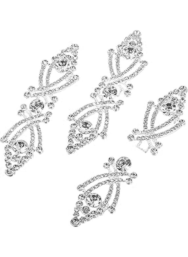 Vintage Rhinestone Hook Eye Buttons 3pcs for Coat Cardigan Closure Traditional Chinese Style - Image 1