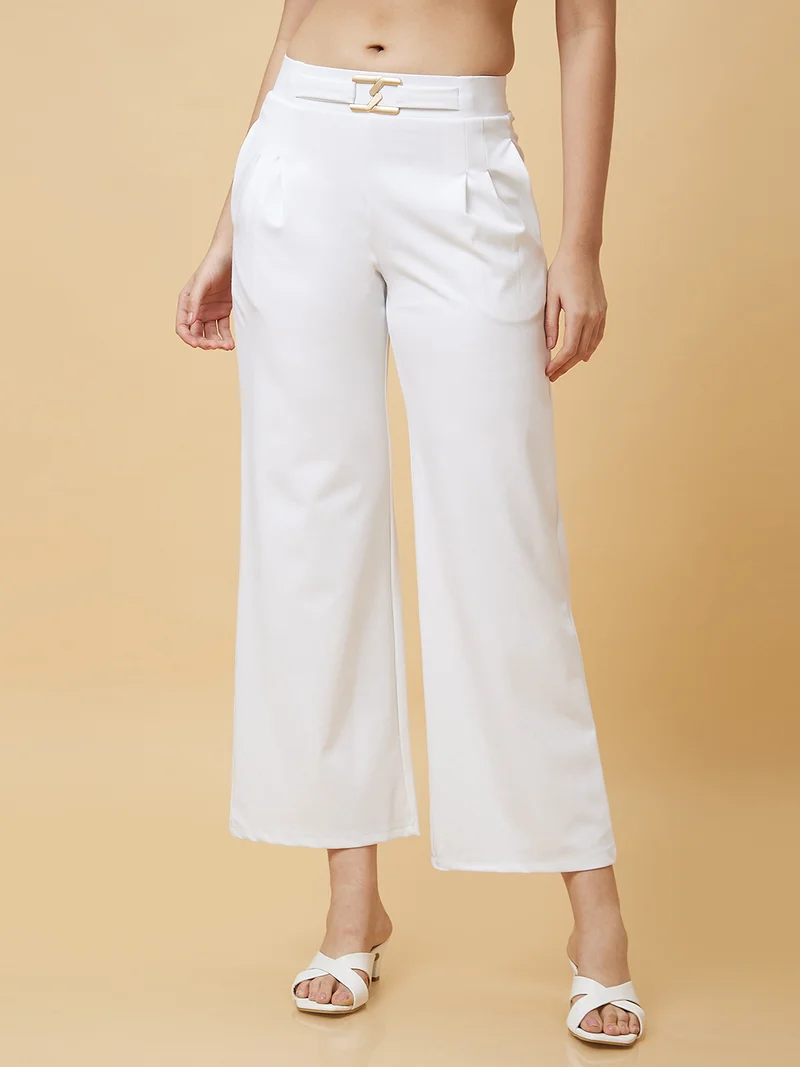 globus Globus Women Loose Fit High-Rise Pleated Workwear Trousers