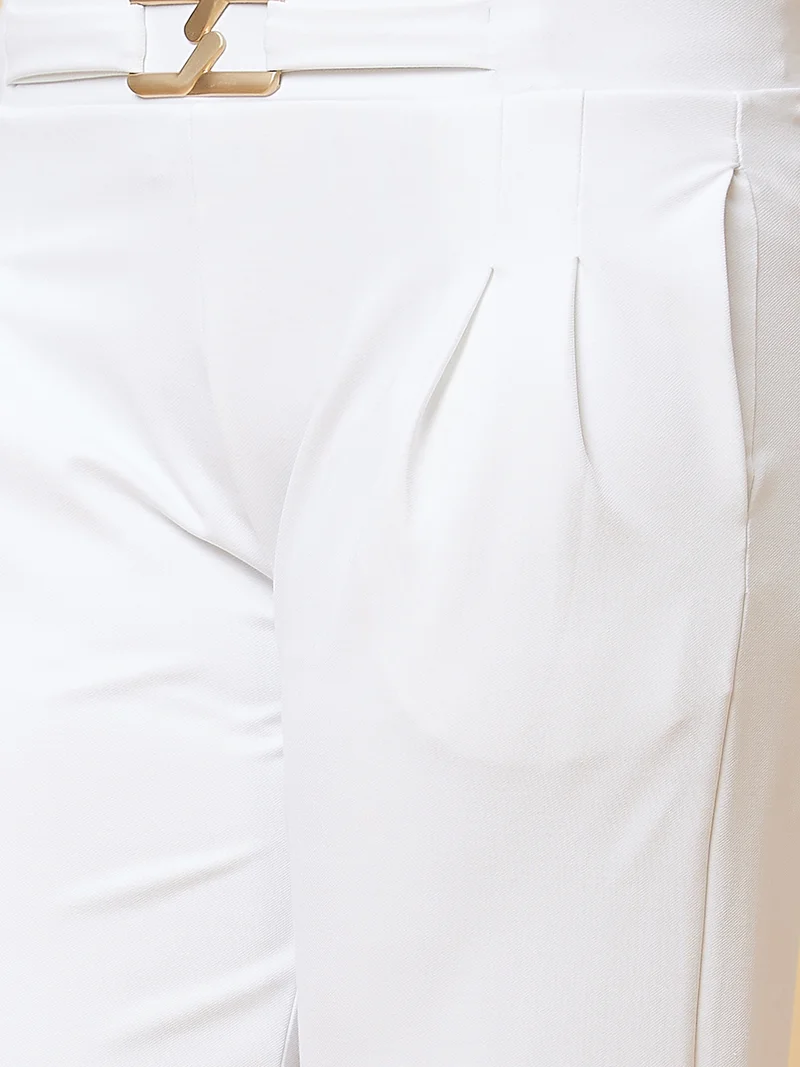 globus Globus Women Loose Fit High-Rise Pleated Workwear Trousers