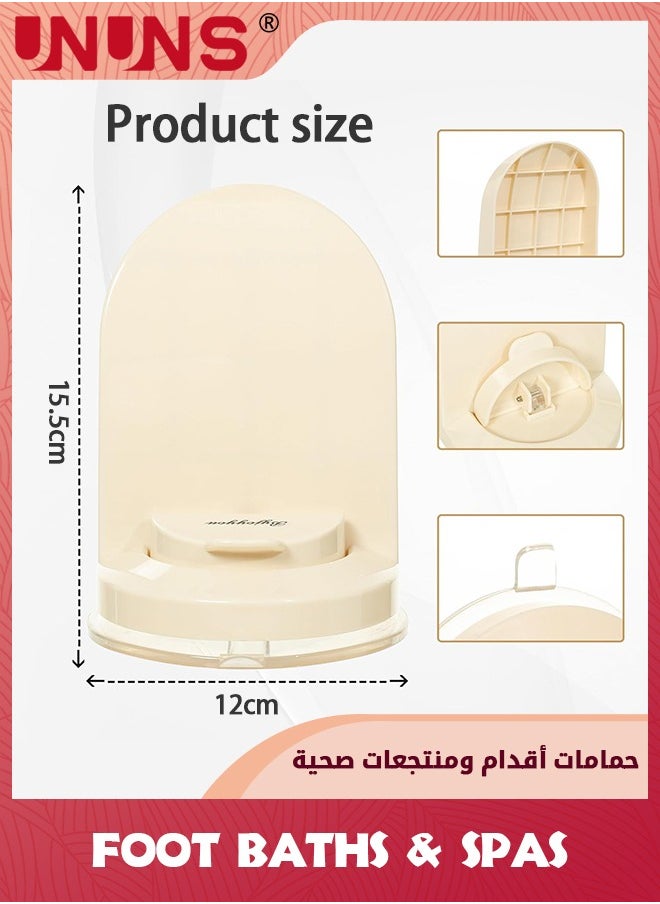 UNUNS - Shower Foot Rest,Pedicure Foot Rest Shaving Stool for Inside Shower,Anti-Slip Shaving Stool Foot Rest with Suction Cup for Shower to Shave Legs, Shower Step for Shaving Legs,Beige - Image 1