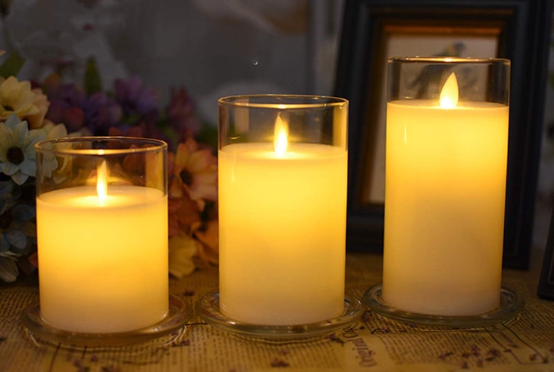 Cumuiu 2 Pack Glass Candle Holder 3" Clear Beautiful Transparent Round Candle Plate - Image 5