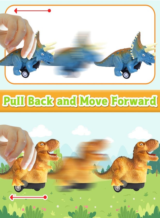 Tonberless 4 Pack Dinosaur Pull Back Cars, Toddler Easter Basket Stuffers Gifts Party Favors, Prefilled Easter Eggs Fillers with Toys Inside Filled for Kids Teens Boys Girls - Image 3