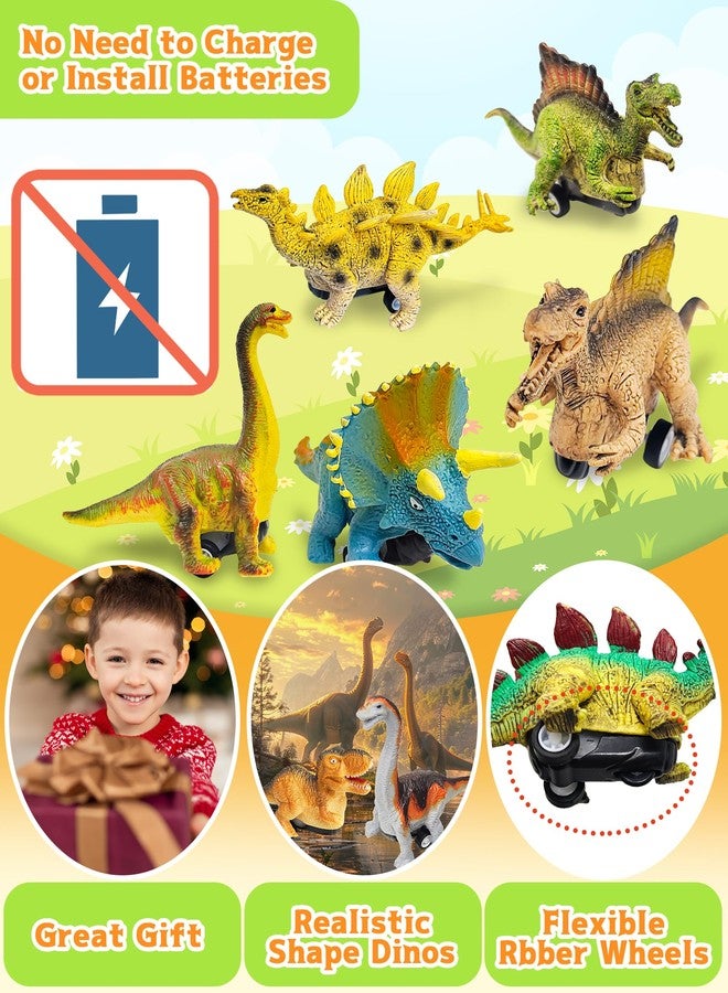 Tonberless 4 Pack Dinosaur Pull Back Cars, Toddler Easter Basket Stuffers Gifts Party Favors, Prefilled Easter Eggs Fillers with Toys Inside Filled for Kids Teens Boys Girls - Image 4