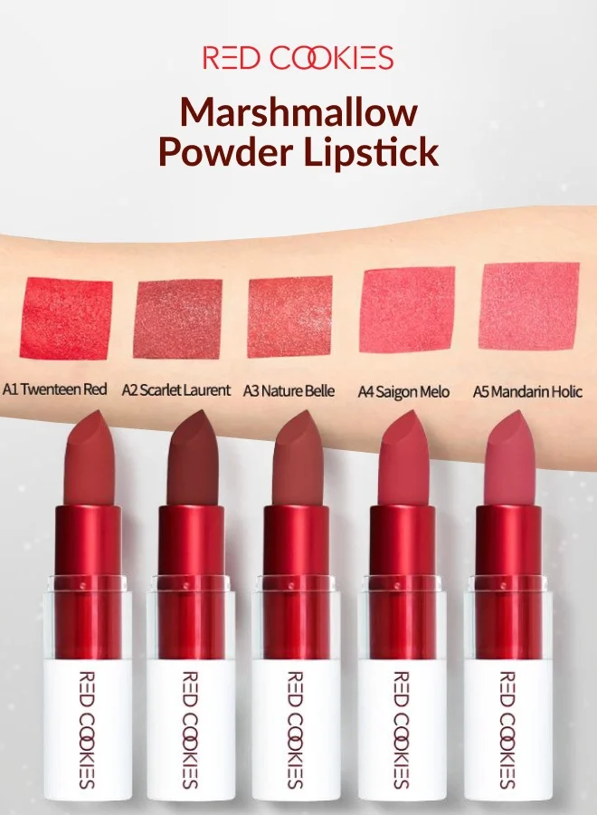 RED COOKIES Korean Marshmallow Powder Lipstick - Shade: A1 Twenteen Red