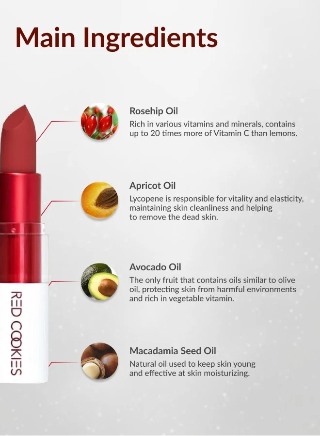 RED COOKIES Korean Marshmallow Powder Lipstick - Shade: A1 Twenteen Red
