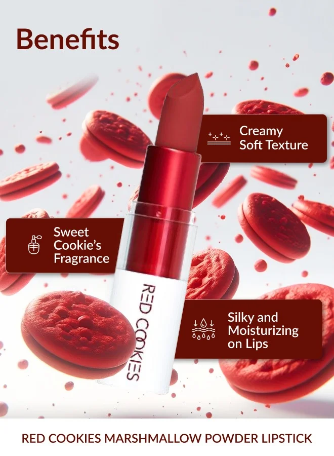 RED COOKIES Korean Marshmallow Powder Lipstick - Shade: A1 Twenteen Red