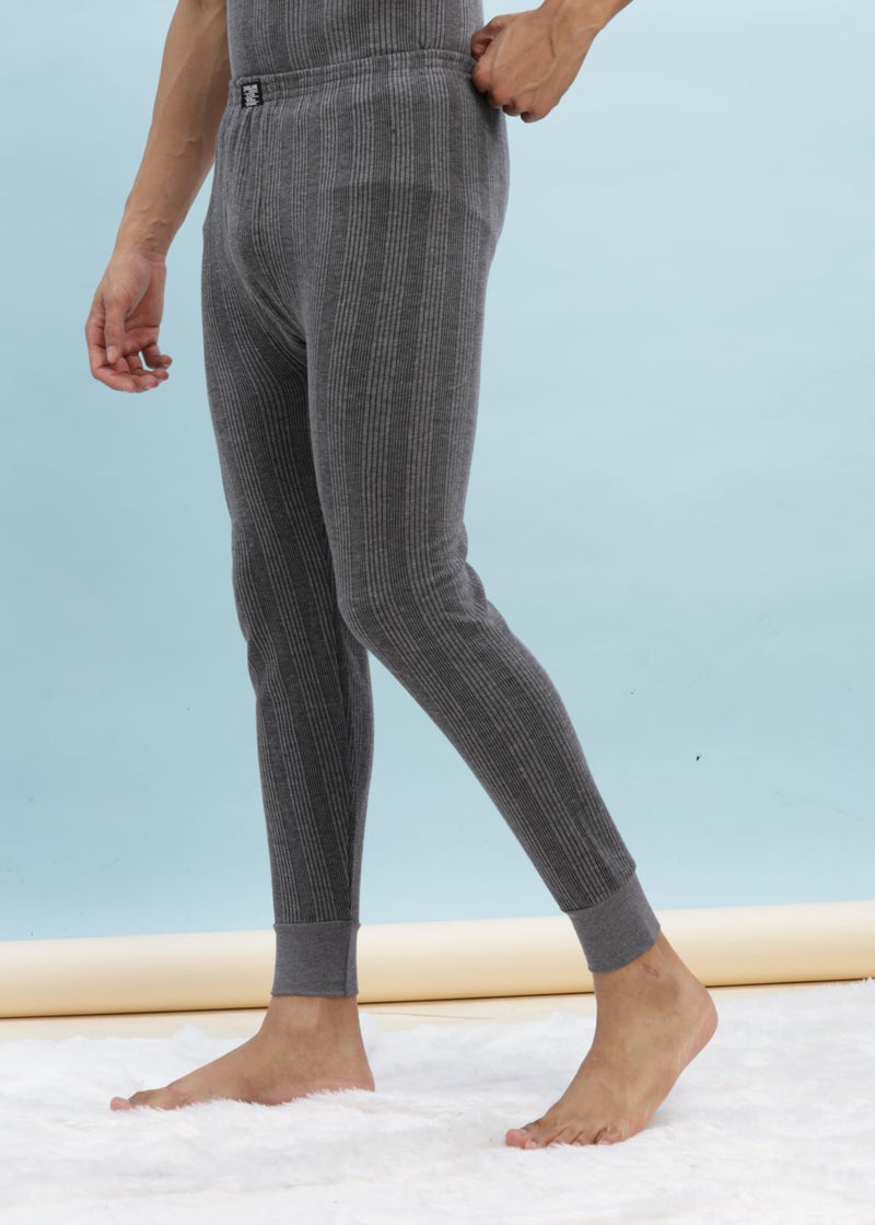 Dollar Ultra Combed Cotton Men Thermal Pyjama Charcoal Melange - Image 2