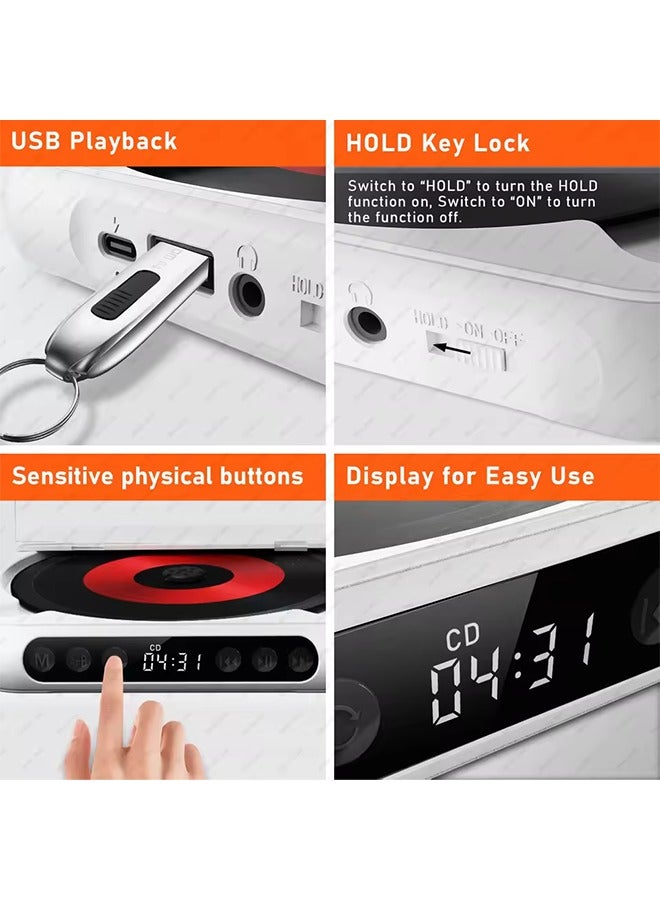 KC-918 CD Player Portable Bluetooth Music Player CD Runner Dustproof Cover 6 Modes A-B Repeat Timer With Remote Control  - Image 4