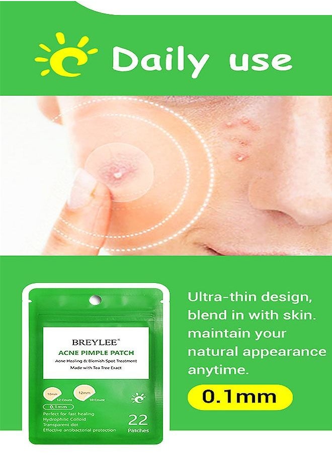 Breylee - 22 Piece Invisible Acne Treatment Pimple Patch Set Clear Daily Use - Image 1