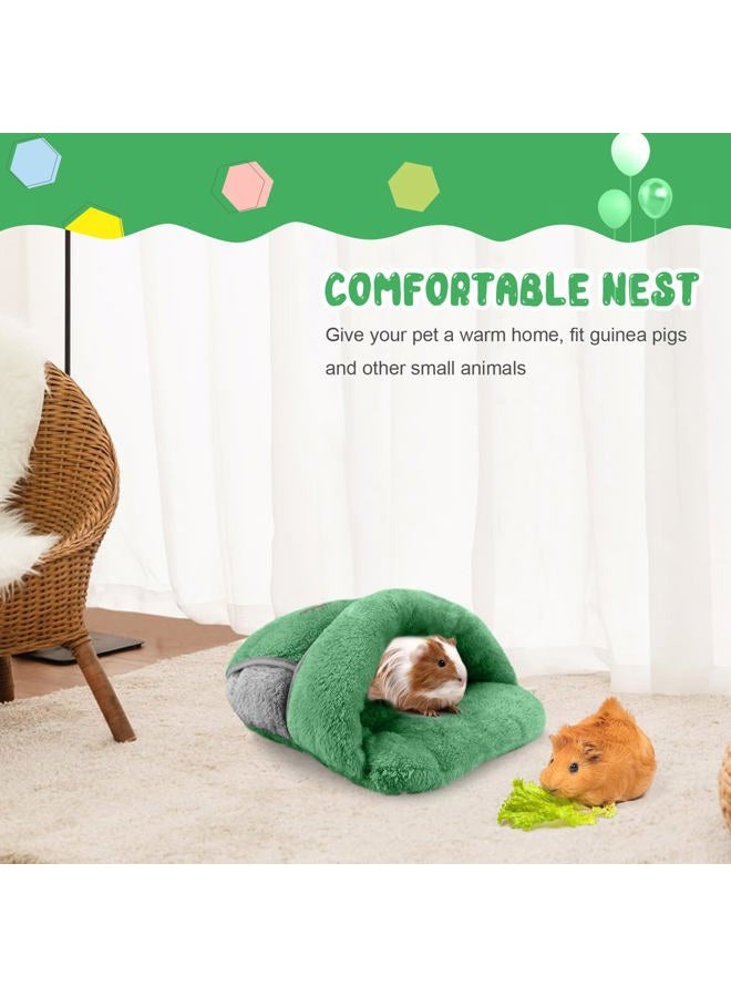 YUEPET Guinea Pig Bed Cuddle Cave Warm Fleece Cozy House Bedding Sleeping Cushion Cage Nest for Small Animal Squirrel Chinchilla Rabbit Hedgehog Cage Accessories Green - Image 5