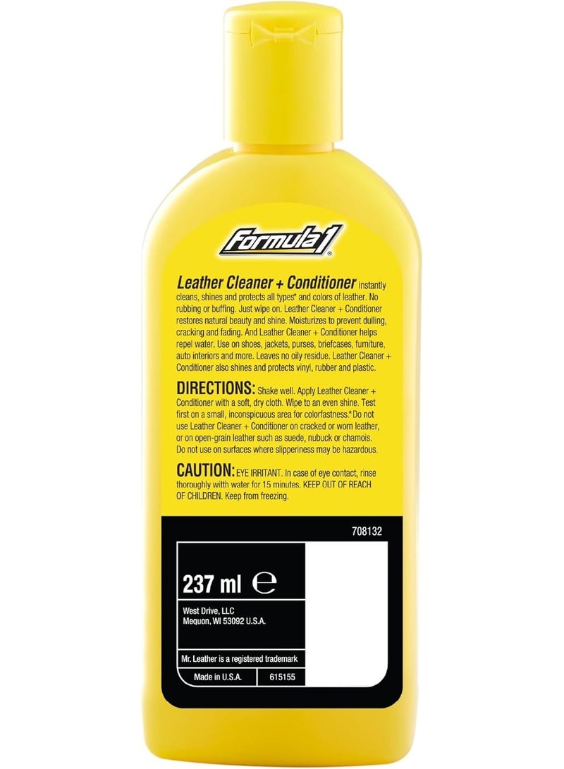 Formula 1 Leather Cleaner And Conditioner Liquid Versatile Auto Interior Cleaner Treats All Leather Vinyl Rubber & Plastic Surfaces With Uv Protection & Spill Resistance 237 ML - Image 2