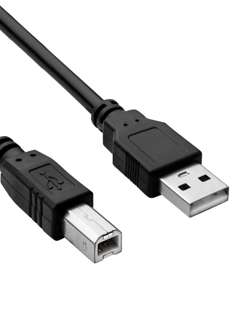 NCTS كابل طابعة NCTS USB 2.0 A-Male إلى B-Male كابل USB A إلى B كابل ماسح ضوئي عالي السرعة متوافق مع Hp و Cannon و Brother و Samsung و Dell و Lexmark و Xerox و Piano و DAC والمزيد (1.5 م)