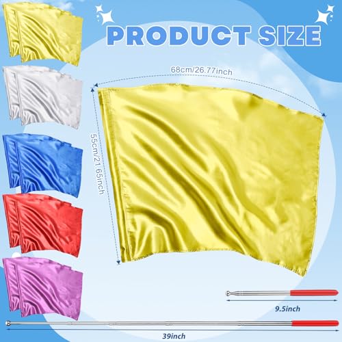 Mindsoft 10 Pcs 216 x 268 Praise Dance Worship Flags with Scalable Rod Rectangle Angel Wing Flag Church Banderas de Danza Praise Church Flags for Worship Dance Team Outdoor Performance Classic - Image 3