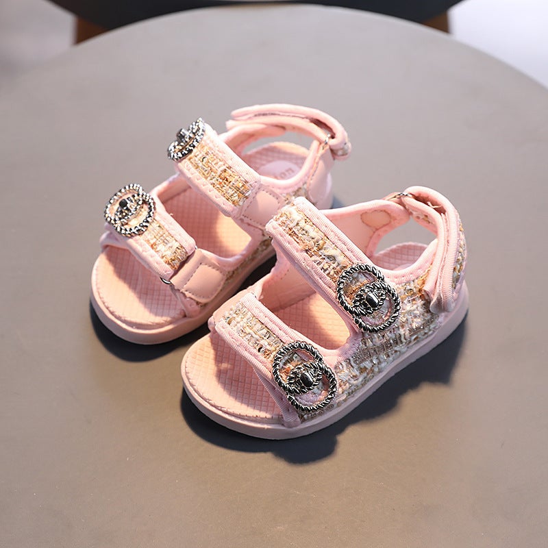 Summer Fashionable Comfortable All-Match Western Style Children'S Shoes Korean Style Soft Sole Non-Slip Girls' Sandals Beach Shoes - Image 1
