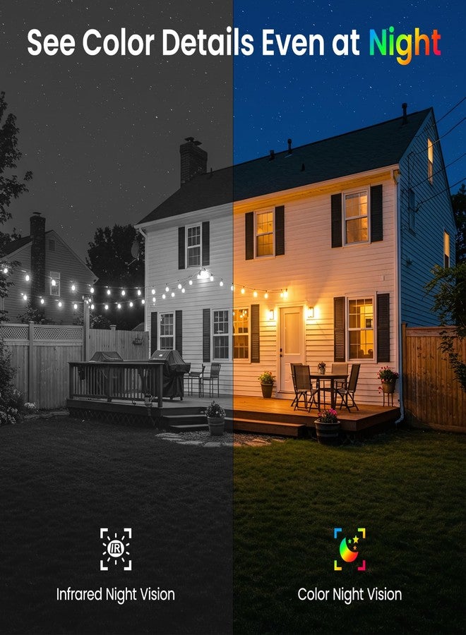 INFIYA Security Cameras Wireless Outdoor-Solar&Battery Powered 2K 2.4G Cameras for Home Security, Instant Alert, AI Human Detection, Color Night Vision, 2-Way Talk, SD Storage, Work with Alexa, Z1 4P - Image 4