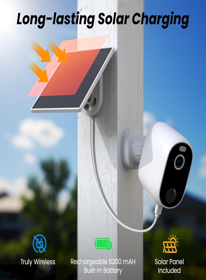 INFIYA Security Cameras Wireless Outdoor-Solar&Battery Powered 2K 2.4G Cameras for Home Security, Instant Alert, AI Human Detection, Color Night Vision, 2-Way Talk, SD Storage, Work with Alexa, Z1 4P - Image 3