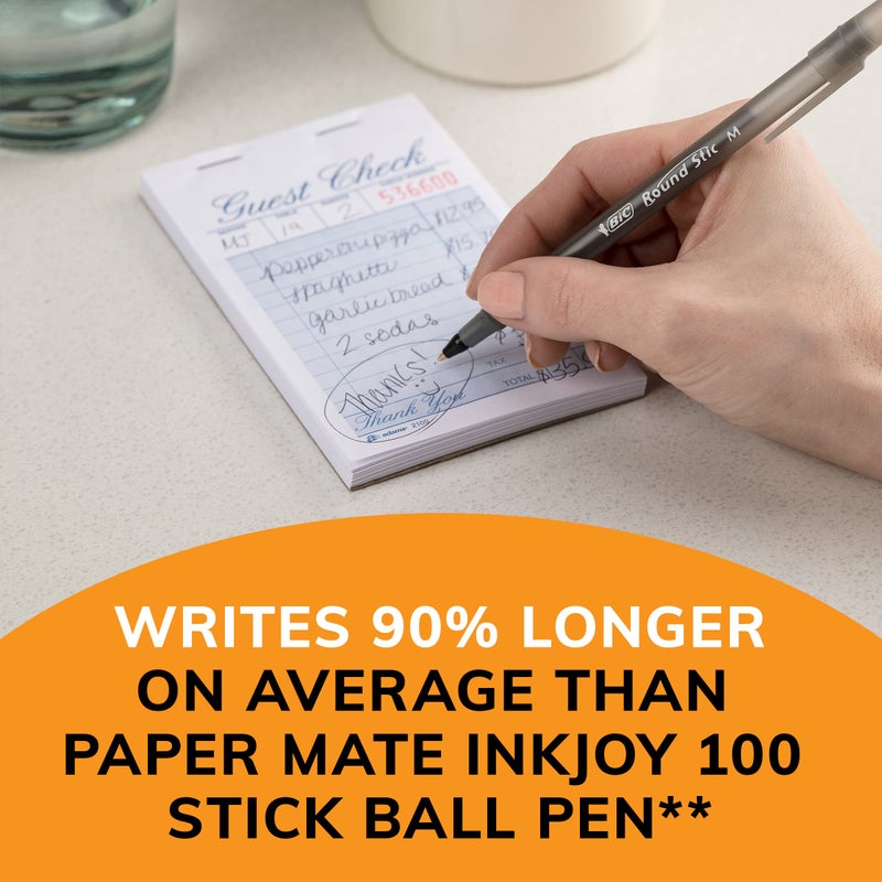 BIC Round Stic Xtra Life Ballpoint Pen, Ultra Long Lasting and Consistent Ink Flow, 60-Count in Black Ink - Image 3