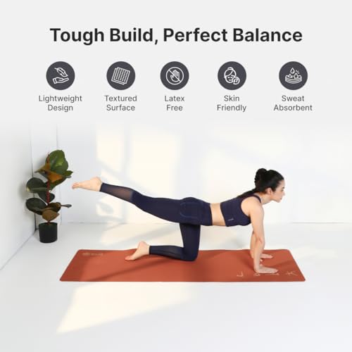 Cult TPE Yoga Mat, Non-Toxic Latex-Free, Anti-Slip, Extra-Thick Cushioning, Tear-Resistant, Travel Strap 6mm (Brown) - Image 4