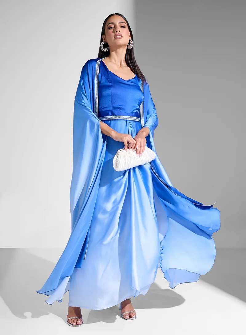 Golden Apple Ombre Satin Dress