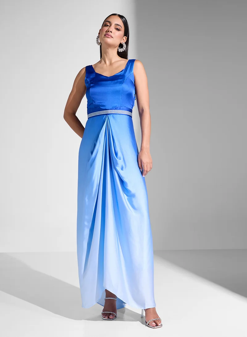 Golden Apple Ombre Satin Dress