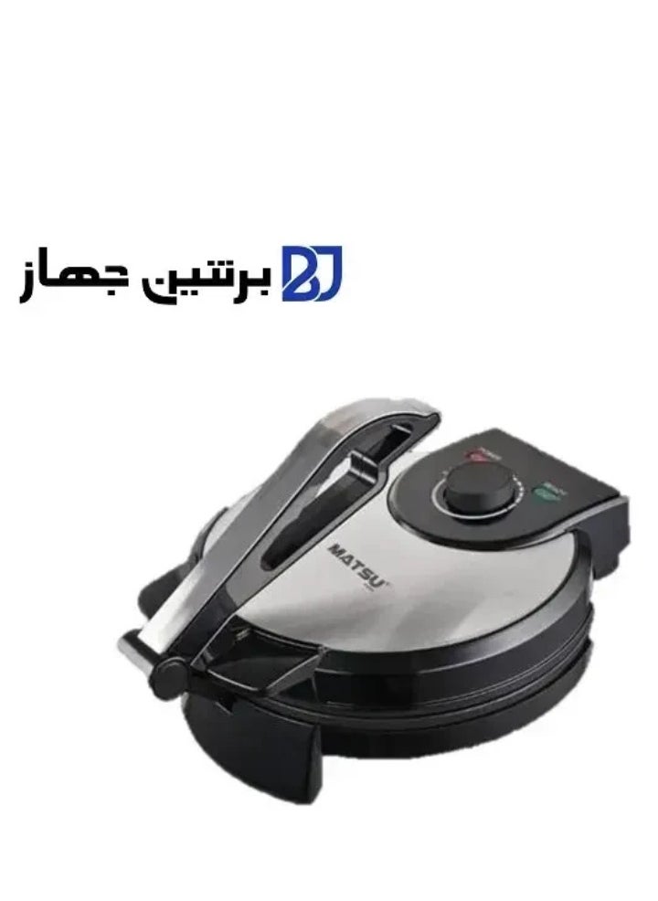 Generic MATSU 10-Inch Electric Roti Maker – 1200W Chapati Press with Non-Stick Plates, Stainless Steel Body, Adjustable Temperature Control, Dual Indicator Lights, Safety Lock, Easy Cleaning, Quick Heating, Flatbread Machine, Instruction Manual – 220-240V Home Kitchen Appliance – Black  - Image 4