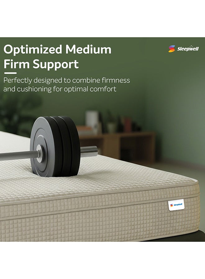Sleepwell Pro Grid Mattress| Medium Firm Feel| Premium Knitted Fabric| Double Layer Quilting| Foam Wall Technology| Airflow Pro Grid| CloudEase & Supreme Support Foam | 200x150x25 - Image 4