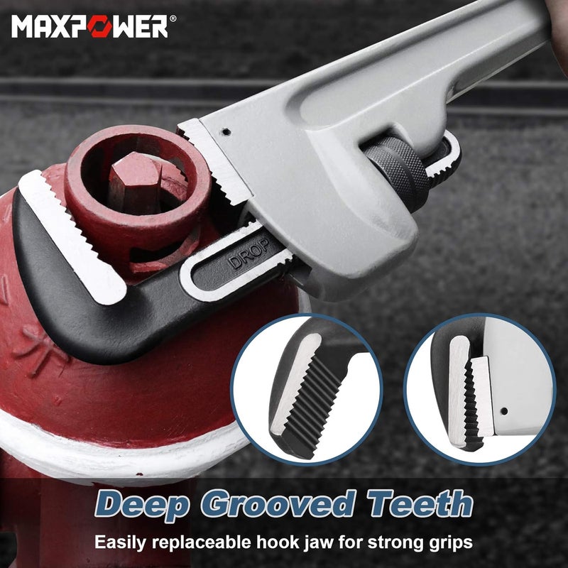 Max Power 36-inch Pipe Wrench, Heavy Duty Straight Pipe Wrench Aluminum Plumber Wrench - Image 5