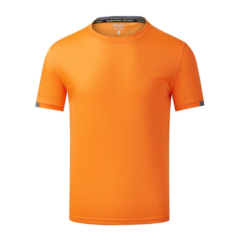 140G Marathon Crewneck Short-Sleeved T-Shirt Casual Non-Hooded Collarless Ordinary Straight Tube Youth Summer - Image 3