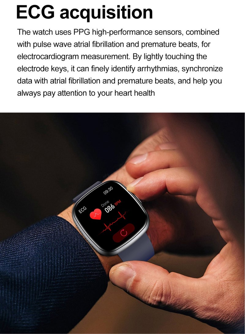 RollsTimi  Men/Women's Bluetooth Smartwatch, 1.75-Inch High-Definition Full-Screen Touch, Support Bluetooth Calls, Exercise Health Sleep Monitoring (Female Menstrual Period Tracking), Multiple Exercise Modes, Multi-Language Mode, RT ET593 - Image 3