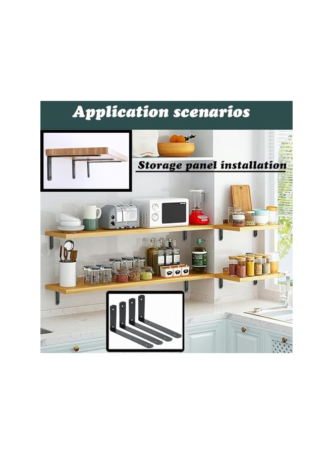 The Bros The Bros 4 Pcs L Corner Brace Shelf Bracket with Screws (5 x 3 Inch) Joint Angle Bracket for Shelves, Furniture  - Image 5