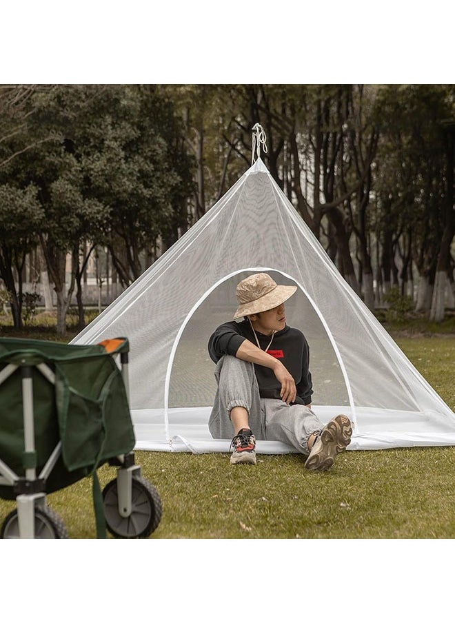 Arabest - 220*120*100cm Single Person Outdoor Tent,Triangular Outdoor Mosquito Net,Anti Mosquito Bite,Unobstructed View,Suitable for Family,Tourism,Picnic,Camping(Light Gray) - Image 1