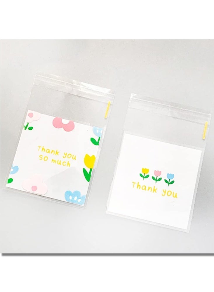 موندا (100 قطعة) أكياس بسكويت من السيلوفان ذاتية اللصق وقابلة لإعادة الإغلاق، 10 سم × 10 سم، لتغليف الحلويات وتقديم الهدايا في الحفلات والمخبوزات والحلوى - Image 3