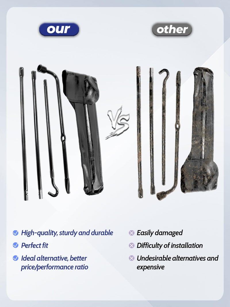Xongjojo Spare Tire Tool Kit with Spare Tire Jack Handle and Wheel Lug Wrench Compatible with 2004-2018 F150 Spare Tire Removal Tool Kit - Image 4
